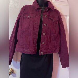 Style & Co. Women’s Deep Burgundy Jean Jacket Size S